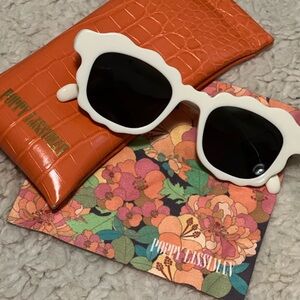 White Scalloped Frame Sunglasses - Poppy Lissiman Inspired